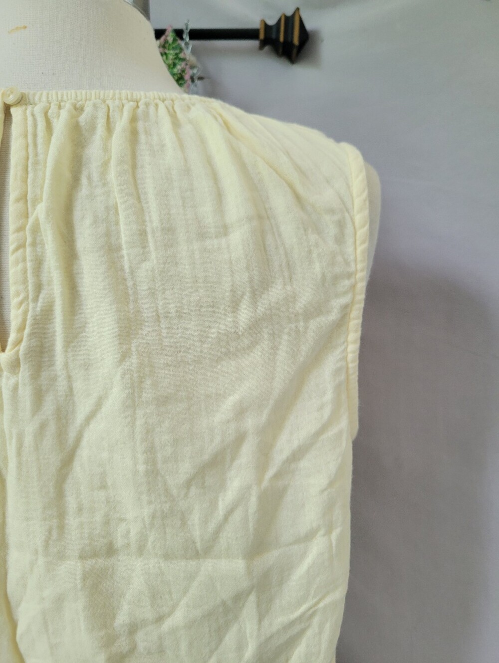 Pact Coastal Double Gauze Bubble Hem Top Butter Yellow M - Picture 8 of 13